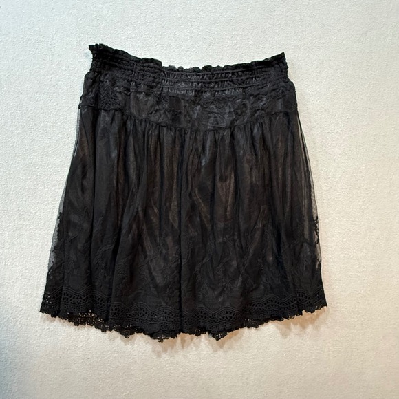 Forbidden Black Lace Sheer Mesh Overlay Dark Romantic Goth Skirt Women L - Picture 12 of 12